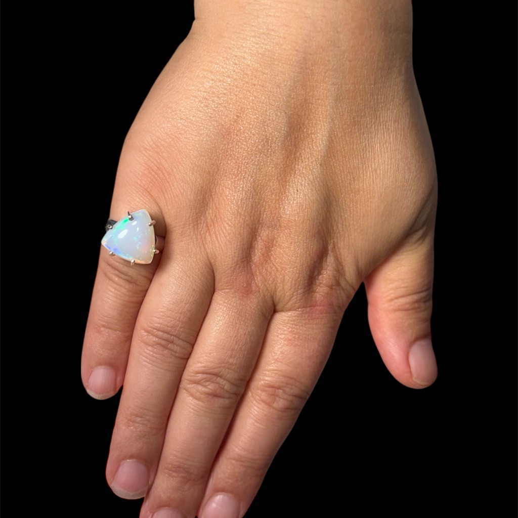 4.5 Carat Opal Ring In 925 Sterling Silver Size 6.5